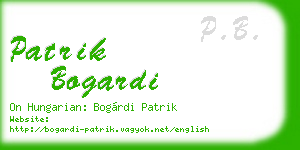 patrik bogardi business card