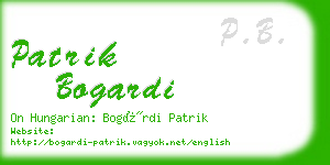 patrik bogardi business card